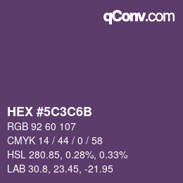 Color code: HEX #5C3C6B | qconv.com
