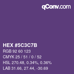 Color code: HEX #5C3C7B | qconv.com