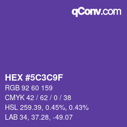 Código de color: HEX #5C3C9F | qconv.com