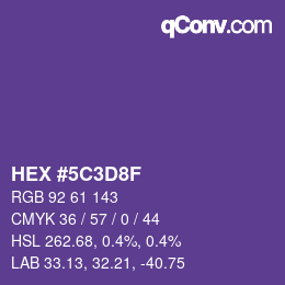 Color code: HEX #5C3D8F | qconv.com