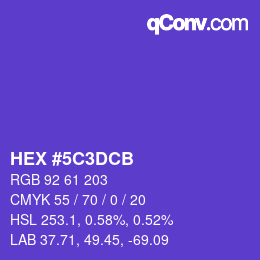 Color code: HEX #5C3DCB | qconv.com