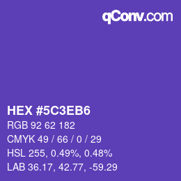 Color code: HEX #5C3EB6 | qconv.com