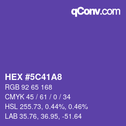 カラーコード: HEX #5C41A8 | qconv.com