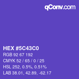 Color code: HEX #5C43C0 | qconv.com