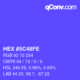 Color code: HEX #5C48FE | qconv.com
