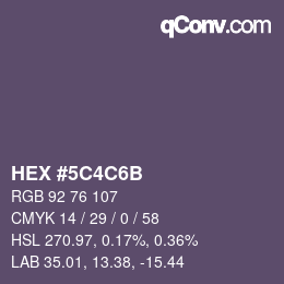 Código de color: HEX #5C4C6B | qconv.com