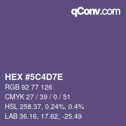 Color code: HEX #5C4D7E | qconv.com