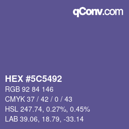 カラーコード: HEX #5C5492 | qconv.com