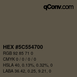 Color code: HEX #5C554700 | qconv.com