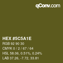 Color code: HEX #5C5A1E | qconv.com