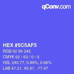 Color code: HEX #5C5AF5 | qconv.com