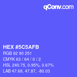 Color code: HEX #5C5AFB | qconv.com