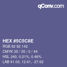 Color code: HEX #5C5C8E | qconv.com