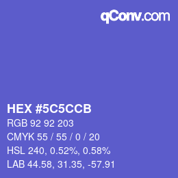 Color code: HEX #5C5CCB | qconv.com