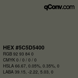 Color code: HEX #5C5D5400 | qconv.com