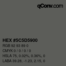 Código de color: HEX #5C5D5900 | qconv.com