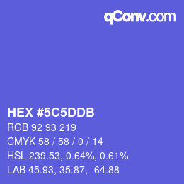 Color code: HEX #5C5DDB | qconv.com