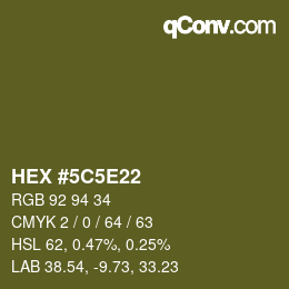 Color code: HEX #5C5E22 | qconv.com