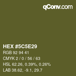 Color code: HEX #5C5E29 | qconv.com
