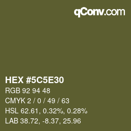 Color code: HEX #5C5E30 | qconv.com