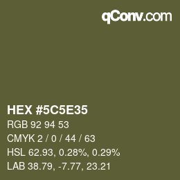 Color code: HEX #5C5E35 | qconv.com