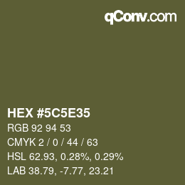 カラーコード: HEX #5C5E35 | qconv.com
