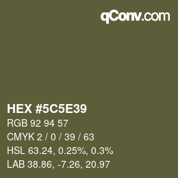 Color code: HEX #5C5E39 | qconv.com