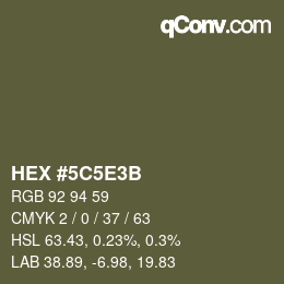 Color code: HEX #5C5E3B | qconv.com