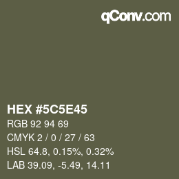 Color code: HEX #5C5E45 | qconv.com
