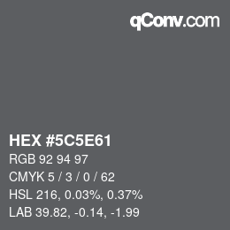 Color code: HEX #5C5E61 | qconv.com