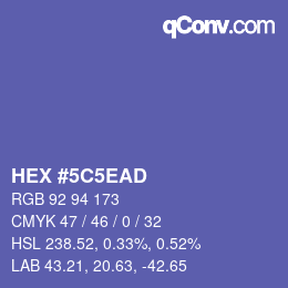 Color code: HEX #5C5EAD | qconv.com