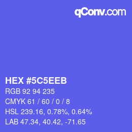 カラーコード: HEX #5C5EEB | qconv.com