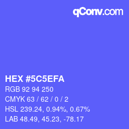 颜色代码: HEX #5C5EFA | qconv.com