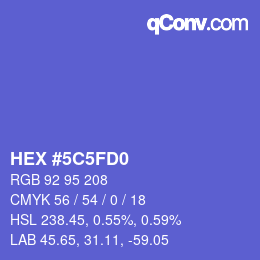 カラーコード: HEX #5C5FD0 | qconv.com