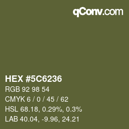 カラーコード: HEX #5C6236 | qconv.com