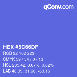 Color code: HEX #5C66DF | qconv.com
