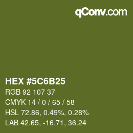 Farbcode: HEX #5C6B25 | qconv.com