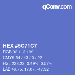 Código de color: HEX #5C71C7 | qconv.com