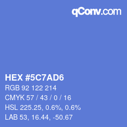 Color code: HEX #5C7AD6 | qconv.com