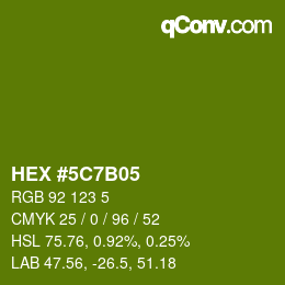 Color code: HEX #5C7B05 | qconv.com