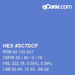 Color code: HEX #5C7DCF | qconv.com