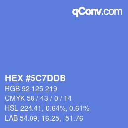 颜色代码: HEX #5C7DDB | qconv.com