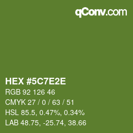 Color code: HEX #5C7E2E | qconv.com