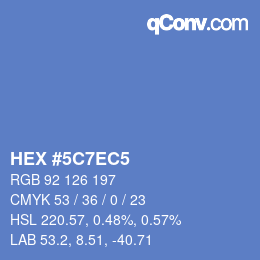Color code: HEX #5C7EC5 | qconv.com