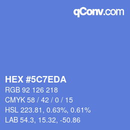 Color code: HEX #5C7EDA | qconv.com