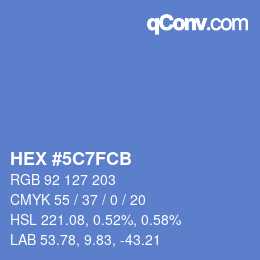 Color code: HEX #5C7FCB | qconv.com