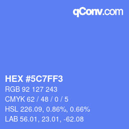 カラーコード: HEX #5C7FF3 | qconv.com