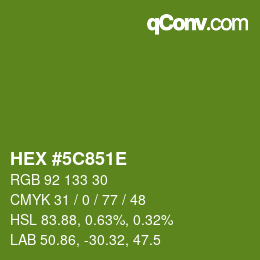 Color code: HEX #5C851E | qconv.com