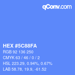 Color code: HEX #5C88FA | qconv.com