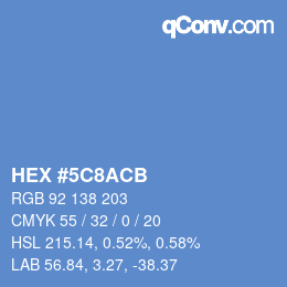 Color code: HEX #5C8ACB | qconv.com